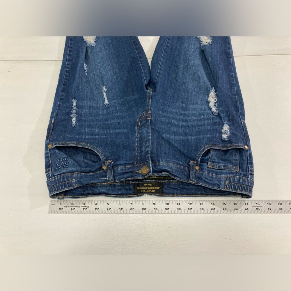 Versace 19V69 Italia Jeans Womens 31 Distressed Blue Denim Designer - Picture 10 of 13